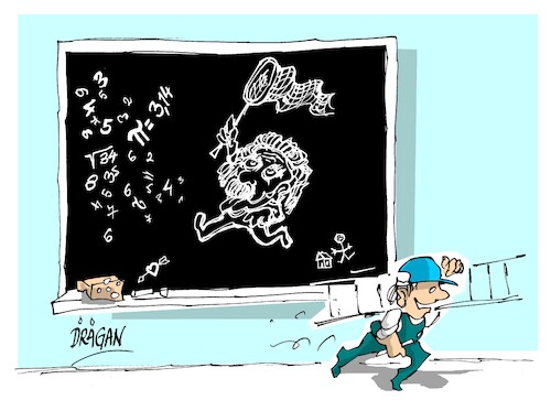Cartoon: 14 de marzo-Dia de Pi-Albert E (medium) by Dragan tagged dia,de,pi,albert,einstein