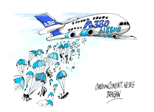 Cartoon: Airbus-reduccion de personal (medium) by Dragan tagged airbus,reduccion,de,personal