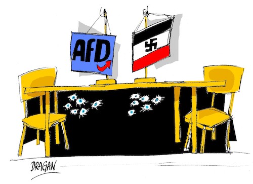 Cartoon: Alemania-reunion secreta (medium) by Dragan tagged alemanija,afd,protestas