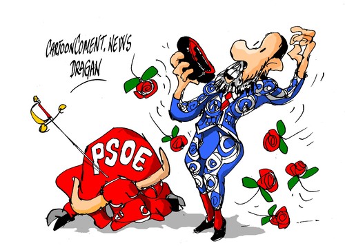 Cartoon: Alfredo Perez Rubalcaba-torero (medium) by Dragan tagged alfredo,perez,rubalcaba,torero,partido,socialista,obrero,espanol,psoe,politics,cartoon