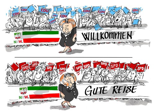 Cartoon: Angela Merkel (medium) by Dragan tagged renania,del,norte,westfalia,angela,merkel,spd,cdu,dusseldorf,elecciones,alemania,politics,cartoon