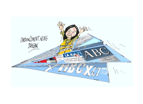 Cartoon: Ayuso-fotos con un avion (medium) by Dragan tagged ayuso,fotos,con,un,avion,comunidad,madrid