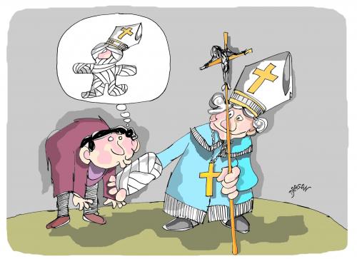 Cartoon: Benedicto XVI (medium) by Dragan tagged benedicto,papa,vaticano