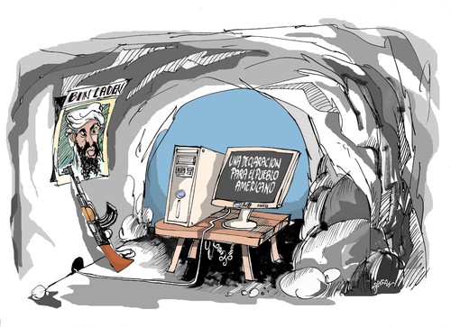 Cartoon: Bin Laden (medium) by Dragan tagged bin,laden,al,qaeda,terrorismo,politics