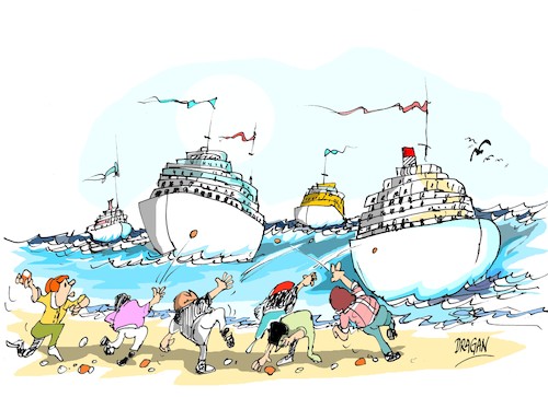 Cartoon: cruceros-abandonados (medium) by Dragan tagged cruceros,abandonados