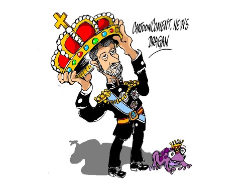 Cartoon: Don Felipe-Rey (medium) by Dragan tagged felipe,de,borbon,grecia,principe,asturias,rey,espana,politics,cartoon