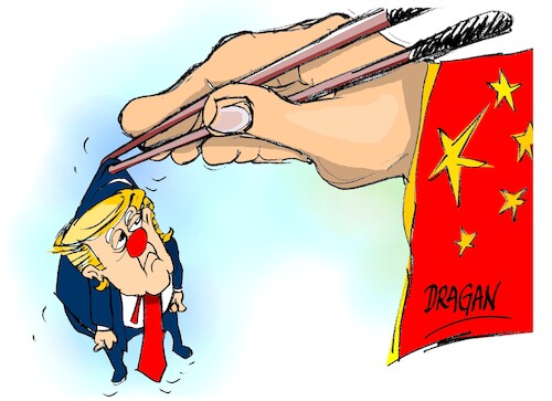 Cartoon: Donald Trump-China (medium) by Dragan tagged donald,trump,china