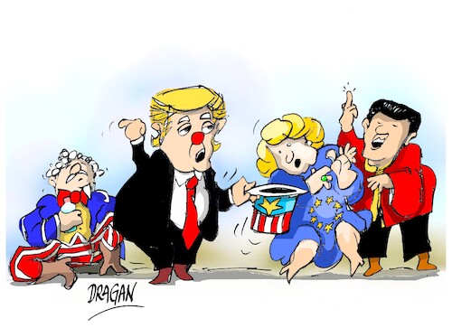 Cartoon: Donald Trump-colecta (medium) by Dragan tagged donald,trump,eeuu,aranceles