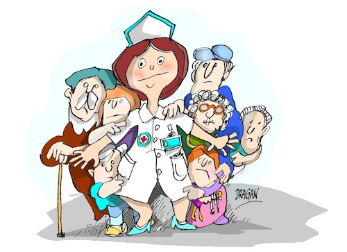 Cartoon: El Dia Mundial de la Enfermeria (medium) by Dragan tagged el,dia,mundial,de,la,enfermeria