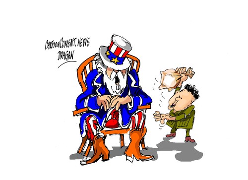 Cartoon: Estados Unidos-Kim Jong-un (medium) by Dragan tagged un,jong,kim,unidos,estados