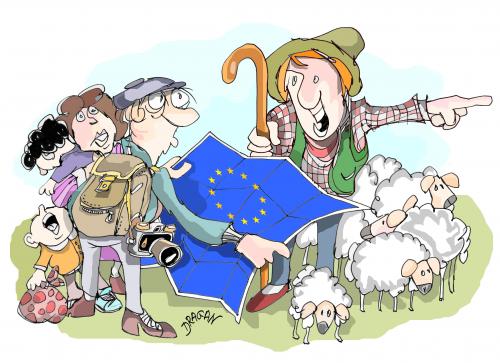 Cartoon: EUROPA-2009 (medium) by Dragan tagged eu,parlamento,europeo,celecciones,imigracion