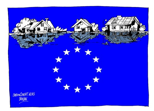 Cartoon: Inundaciones en Europa Central (medium) by Dragan tagged inundaciones,en,europa,central,crisis,politics,cartoon