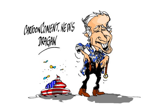 Cartoon: Joe Biden-aviso (medium) by Dragan tagged joe,biden,estados,unidos,eu,ucraina,politics,cartoon