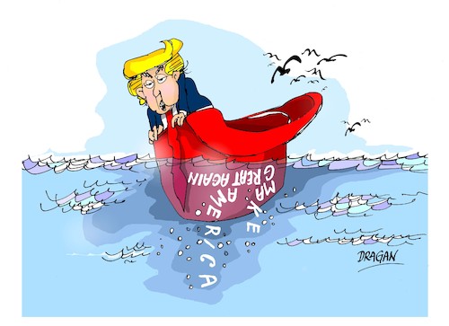 Cartoon: La gorra roja de Donald Trump (medium) by Dragan tagged gorra,roja,donald,trump