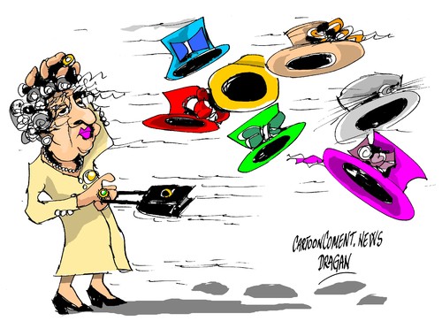 Cartoon: La reina Isabel II de Inglaterra (medium) by Dragan tagged la,reina,isabel,ii,de,inglaterra