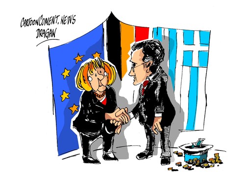 Cartoon: Merkel-Samaras-sombrero (medium) by Dragan tagged angela,merkel,andonis,samaras,alemania,atenas,rescate,cricis,grecia,politics,cartoon
