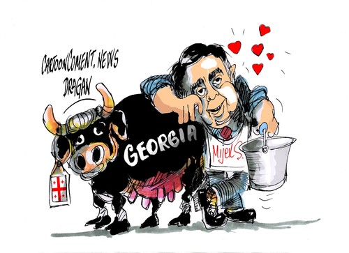 Cartoon: Mijail Saakashvili Georgia (medium) by Dragan tagged mijail,saakashvili,georgia,comicios,politics,cartoon