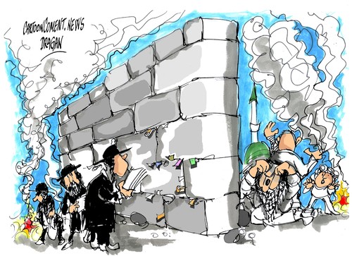 Cartoon: Muro de las Lamentaciones (medium) by Dragan tagged israel,gaza,operacion,pilar,defensivo,muro,de,las,lamentaciones,misil,palestina,politics,cartoon