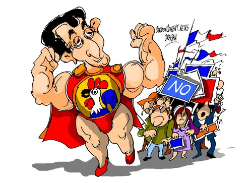 Cartoon: Nicolas Sarkozy-regreso (medium) by Dragan tagged nicolas,sarkozy,francia,union,por,un,movimiento,popular,ump,politics,cartoon