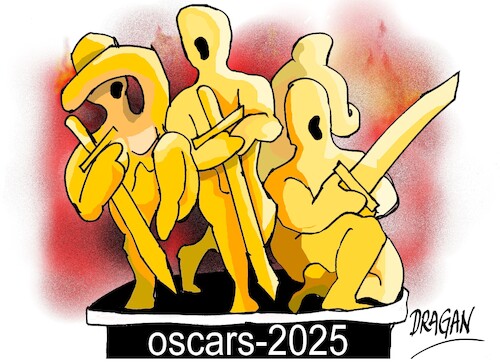 Cartoon: OSCARS-2025 (medium) by Dragan tagged oscars,2o25,holliwoud,san,francisco