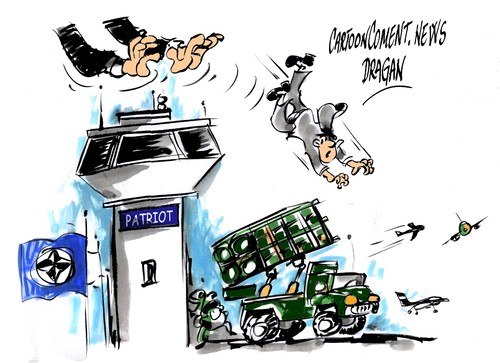 Cartoon: OTAN-una decision clara (medium) by Dragan tagged otan,nato,bruselas,siria,turquia,afganistan,kosovo,serbia,politics,cartoon