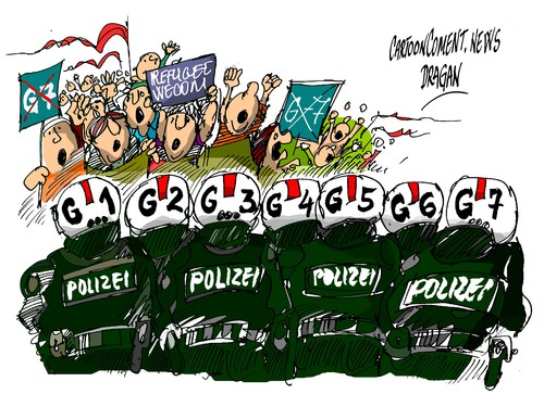 Cartoon: Protesta contra -G7 (medium) by Dragan tagged g7,protesta,alemania,rio,loisach,politics,cartoon