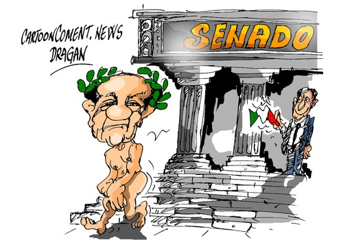 Cartoon: Silvio Berlusconi-Senado (medium) by Dragan tagged silvio,berlusconi,senado,corupcion,justicia,politics,cartoon