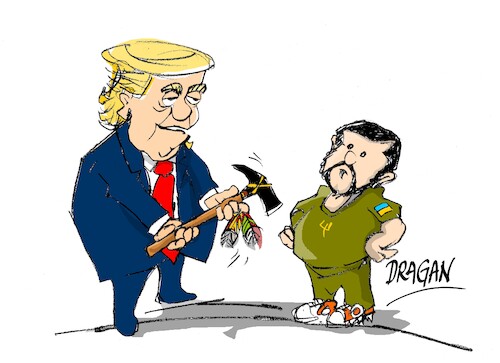 Cartoon: Trump-Tomahawk a Zelenski (medium) by Dragan tagged trump,tomahawsk,zelenski