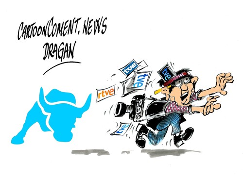 Cartoon: TVE- libertad de informacion (medium) by Dragan tagged tve,libertad,de,informacion,tv,publica,exprecion,politics,cartoon