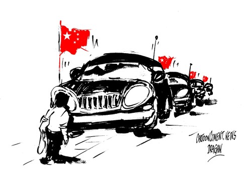 Cartoon: XVIII Congreso-plaza Tiananmen (medium) by Dragan tagged china,xviii,congreso,del,partido,comunista,plaza,tiananmen,politics,cartoon