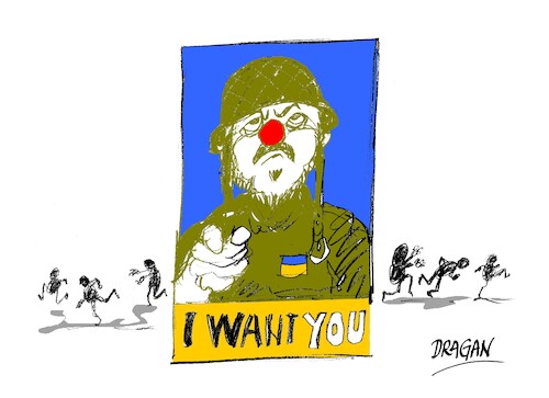 Cartoon: Zelenski-I WANT YOU (medium) by Dragan tagged zelenski,ukraina