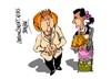 Cartoon: Angela Merkel-Aung San Suu Kyi (small) by Dragan tagged angela,merkel,aung,san,suu,kyi,alemania,birmania,myanmar,politics,cartoon
