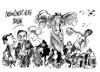 Cartoon: Grecia-UE-BCE-FMI (small) by Dragan tagged grecia,banco,central,europeo,bce,fondo,monetario,internacional,fmi,politics,cartoon