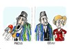 Cartoon: Hamid Karzai (small) by Dragan tagged hamid,karzai,hillary,clinton,afganistan,eeuu,kabul,politics,cartoon
