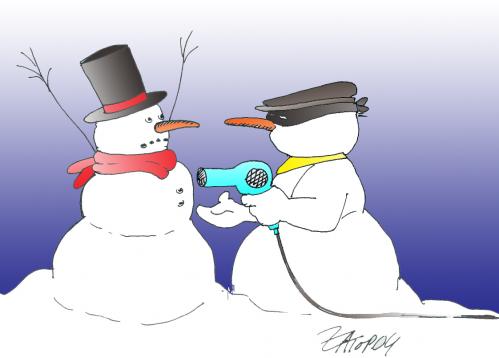 Cartoon: electricity is fun (medium) by johnxag tagged robbery,humour,winter,snowman,funny,electricity