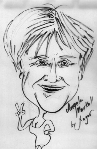 Cartoon: victorius Angela Merkell (medium) by johnxag tagged angella,merkell,elections,contest,stern