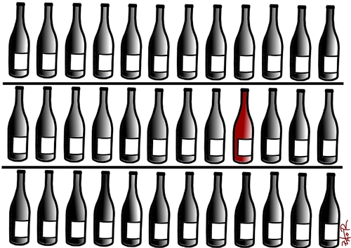 Cartoon: wine divine (medium) by johnxag tagged bottle,vineyard,wine