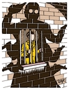 Cartoon: be afraid (small) by johnxag tagged crime,punishment,fear,prison,jail,convict,murder