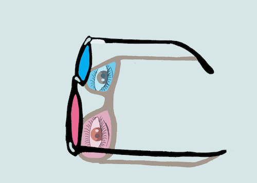 Cartoon: 3D Glasses... (medium) by berk-olgun tagged 3d,glasses