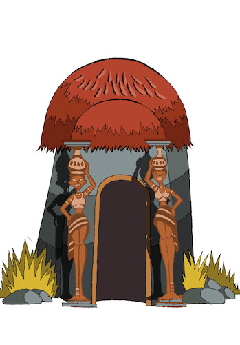Cartoon: African Hut... (medium) by berk-olgun tagged african,hut