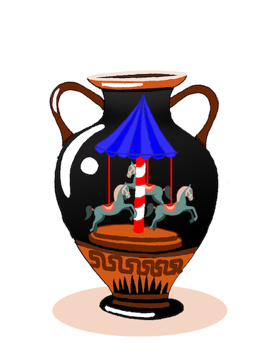 Cartoon: Ancient Greek Vase (medium) by berk-olgun tagged carousel