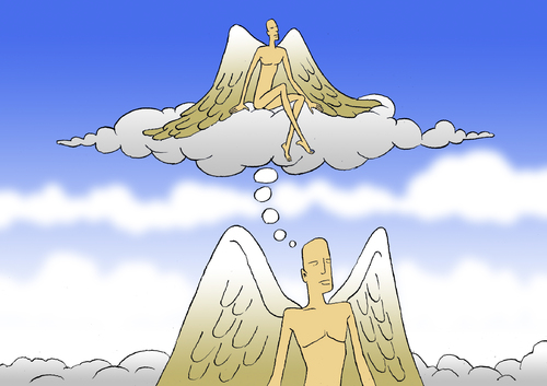 Cartoon: Angel... (medium) by berk-olgun tagged angel