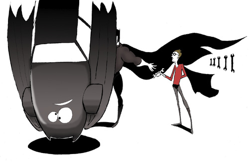Cartoon: Batmobile... (medium) by berk-olgun tagged batmobile