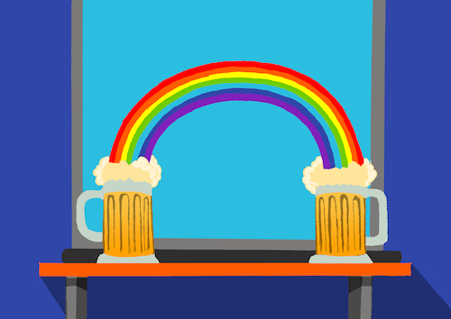 Cartoon: Beer and the Rainbow... (medium) by berk-olgun tagged beer,and,the,rainbow