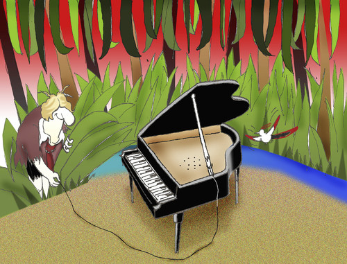 Cartoon: Beethoven vs Wild.. (medium) by berk-olgun tagged beethoven