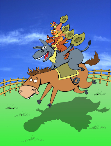 Cartoon: Bremen Rodeo... (medium) by berk-olgun tagged bremen,rodeo