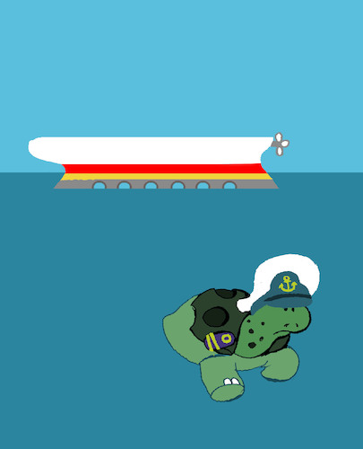 Cartoon: Captain Turtle... (medium) by berk-olgun tagged turtle
