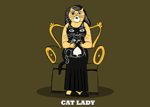 Cartoon: Cat Lady... (medium) by berk-olgun tagged cat,lady