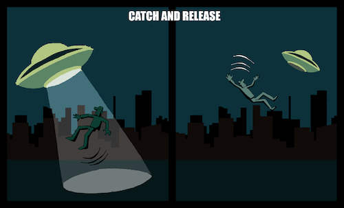 Cartoon: Catch and Release... (medium) by berk-olgun tagged catch,and,release