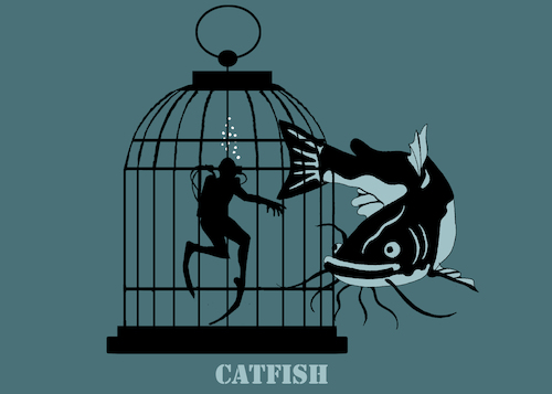 Cartoon: Catfish... (medium) by berk-olgun tagged catfish